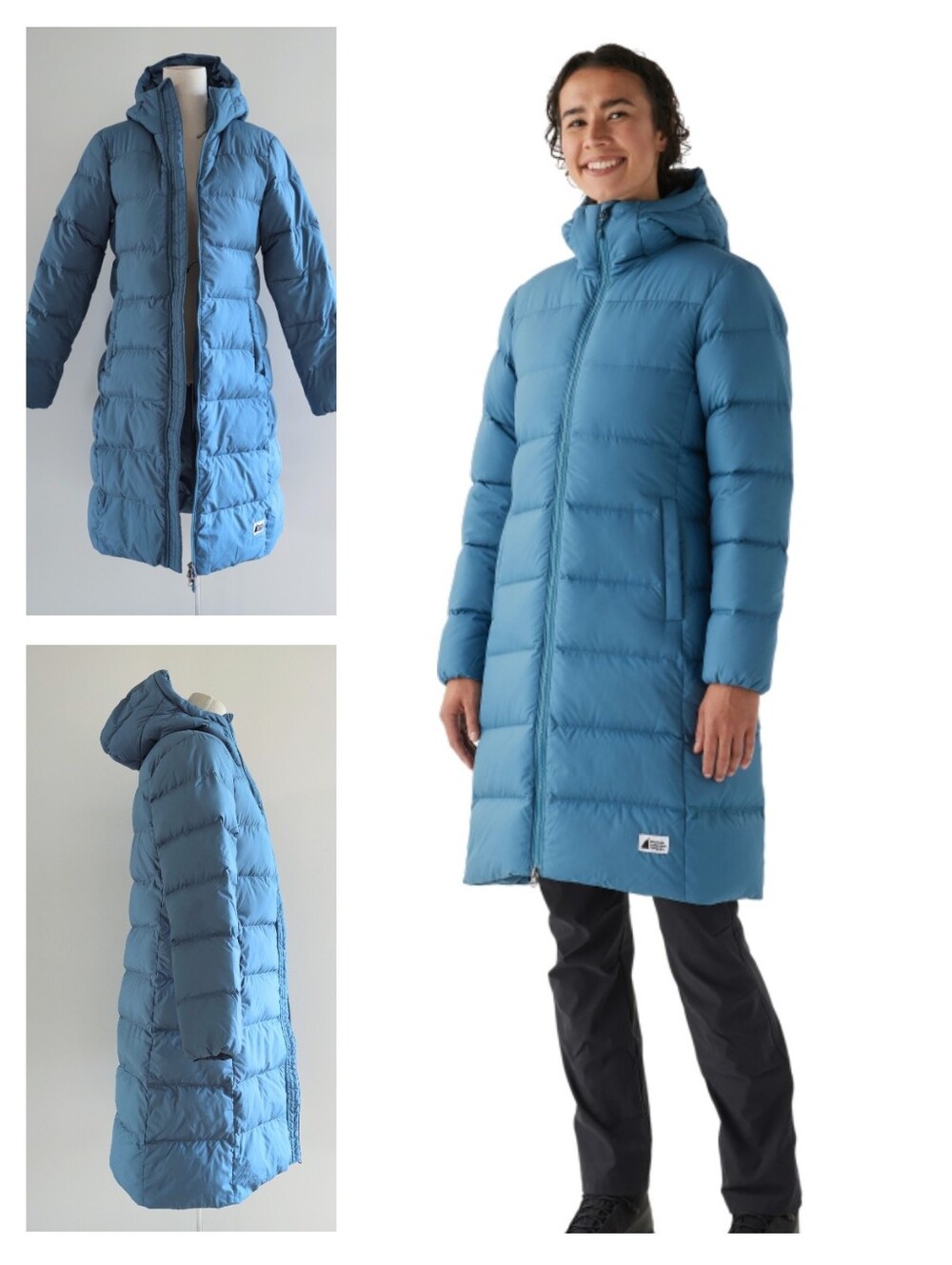 MEC Tremblant Long Down Jacket Puffer Coat In Blue